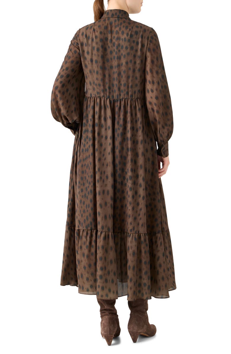 Akris punto Leopard Print Long Sleeve, Alternate, color, Hazel-Bark