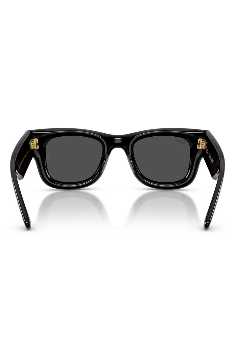 Ray-Ban Wayfarer Puffer 47mm Square Sunglasses, Alternate, color, Black / Dark Grey