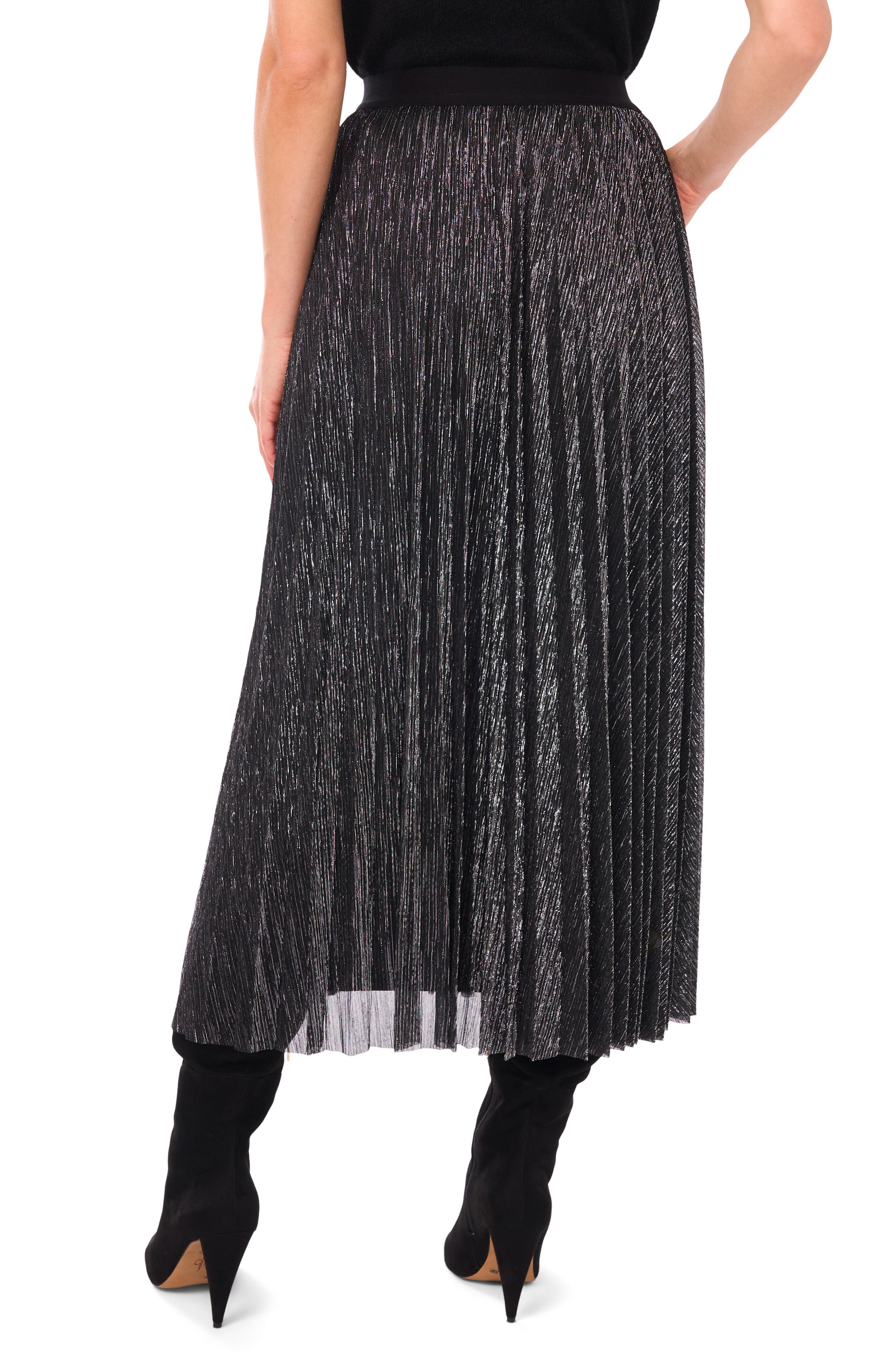 Metallic Pleated Skirt - image 2