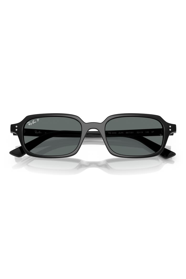 52mm Polarized Pillow Sunglasses, Alternate, color, BLACK