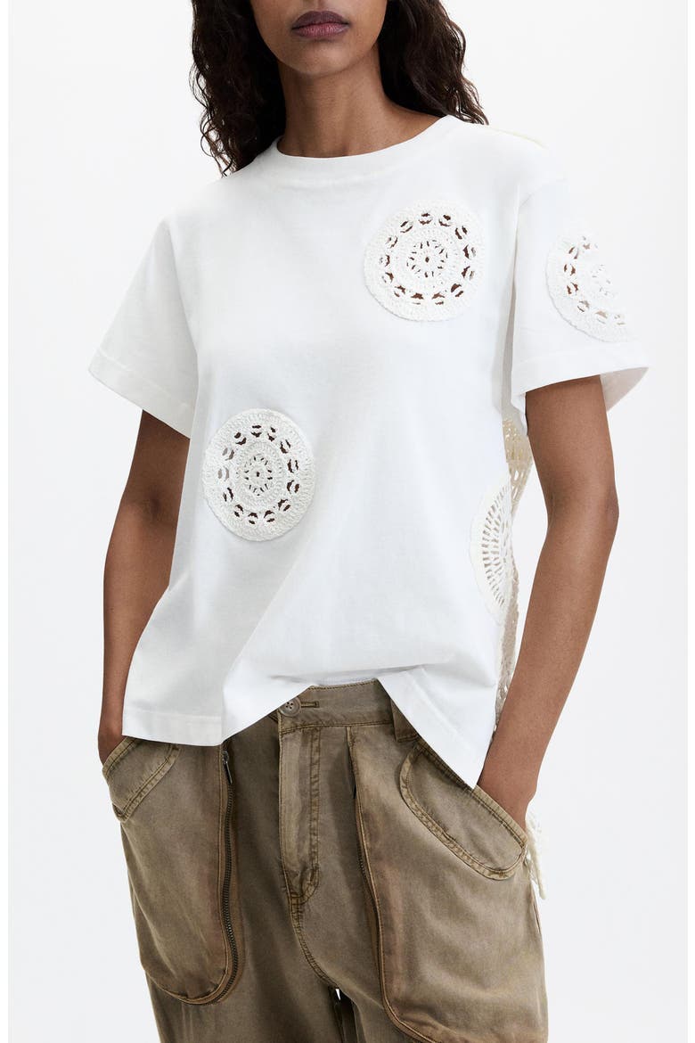 Open Stitch T-Shirt, Main, color, OFF WHITE