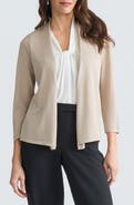 KASPER Stitch Detail Three-Quarter Sleeve Cardigan
