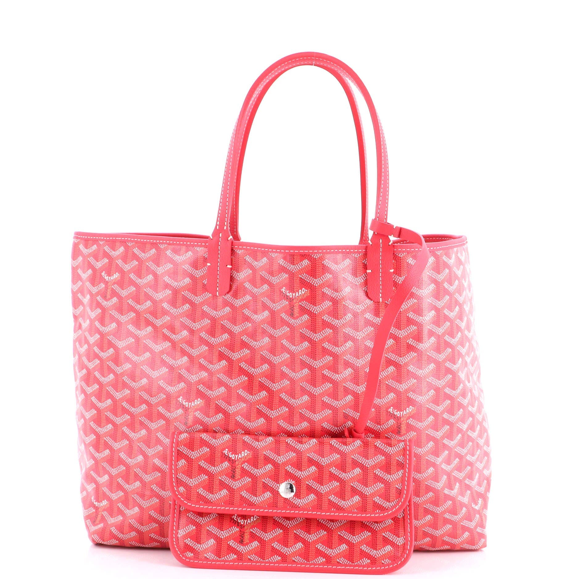 Pre-Owned Goyard Saint Louis Reversible Tote Coated Canvas and Printed Canvas PM, Alternate, color, Red