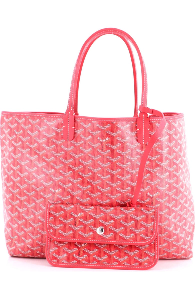 Pre-Owned Goyard Saint Louis Reversible Tote Coated Canvas and Printed Canvas PM, Alternate, color, Red