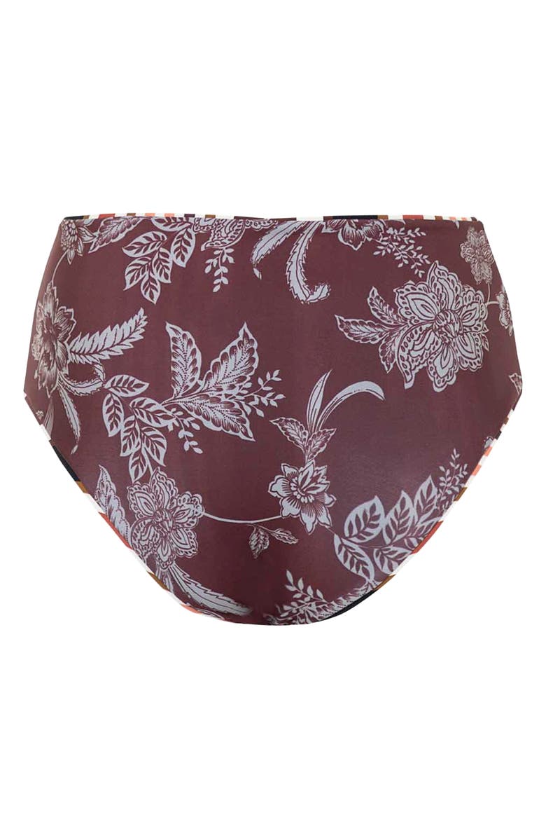 Maaji Burgundy Barcode Reversible Bikini Bottoms, Alternate, color,