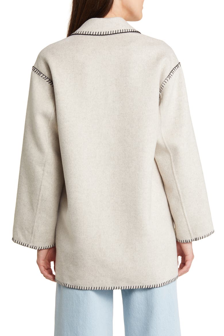 Odyssey Whipstitch Detail Wool Blend Jacket, Alternate, color, OATMEAL