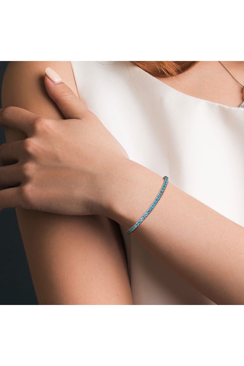 Blue Topaz Tennis Bracelet in Sterling Silver, Alternate, color, London-Blue Topaz