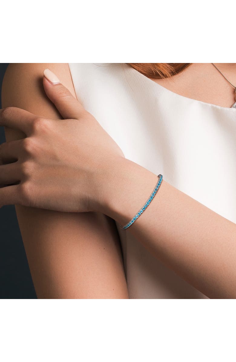 Julianna B. Blue Topaz Tennis Bracelet in Sterling Silver, Alternate, color, London-Blue Topaz