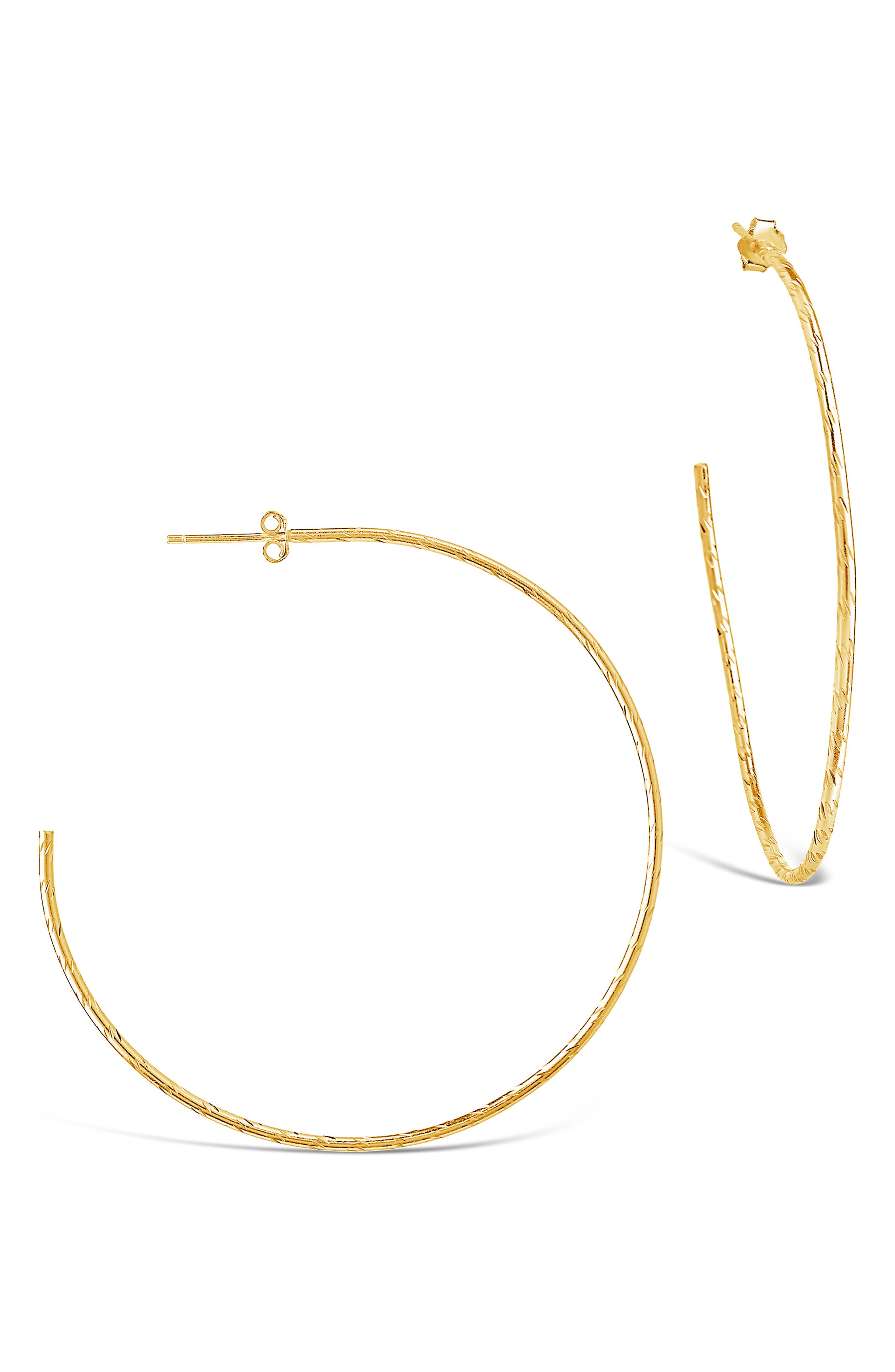 14K Rose Gold Vermeil Hammered 2.25" Hoop Earrings
