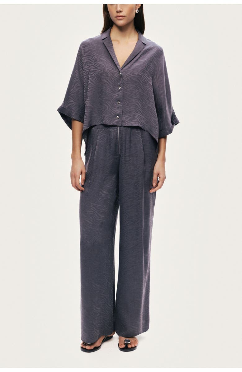 Nocturne Fluid Straight-Leg Pants, Alternate, color, Anthracite