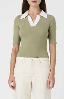 Polo Collar Ribbed Sweater