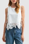 All in Favor Lace Hem Side Tie Tank
