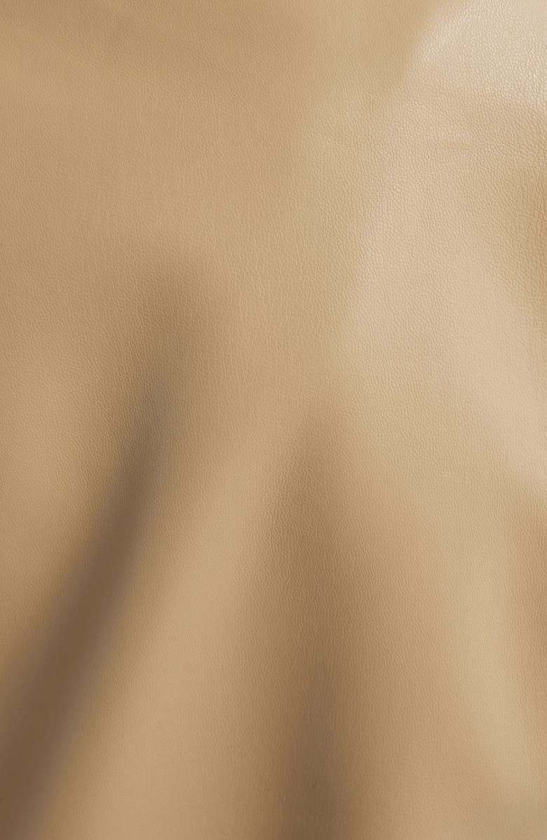 Anne Klein Faux Leather Short Belted Trench Coat, Alternate, color, 