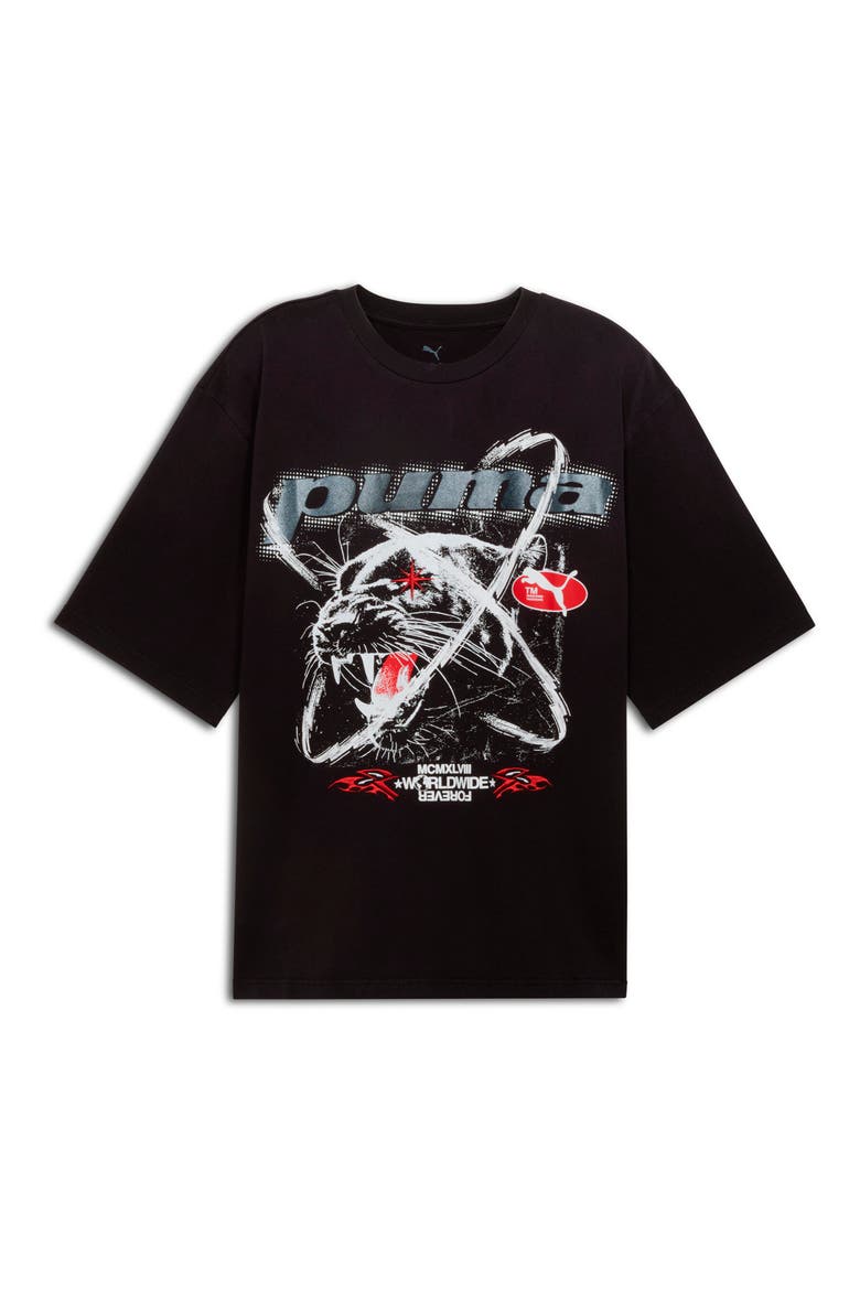 Tech-X Washed Cotton T-Shirt, Alternate, color, PUMA BLACK