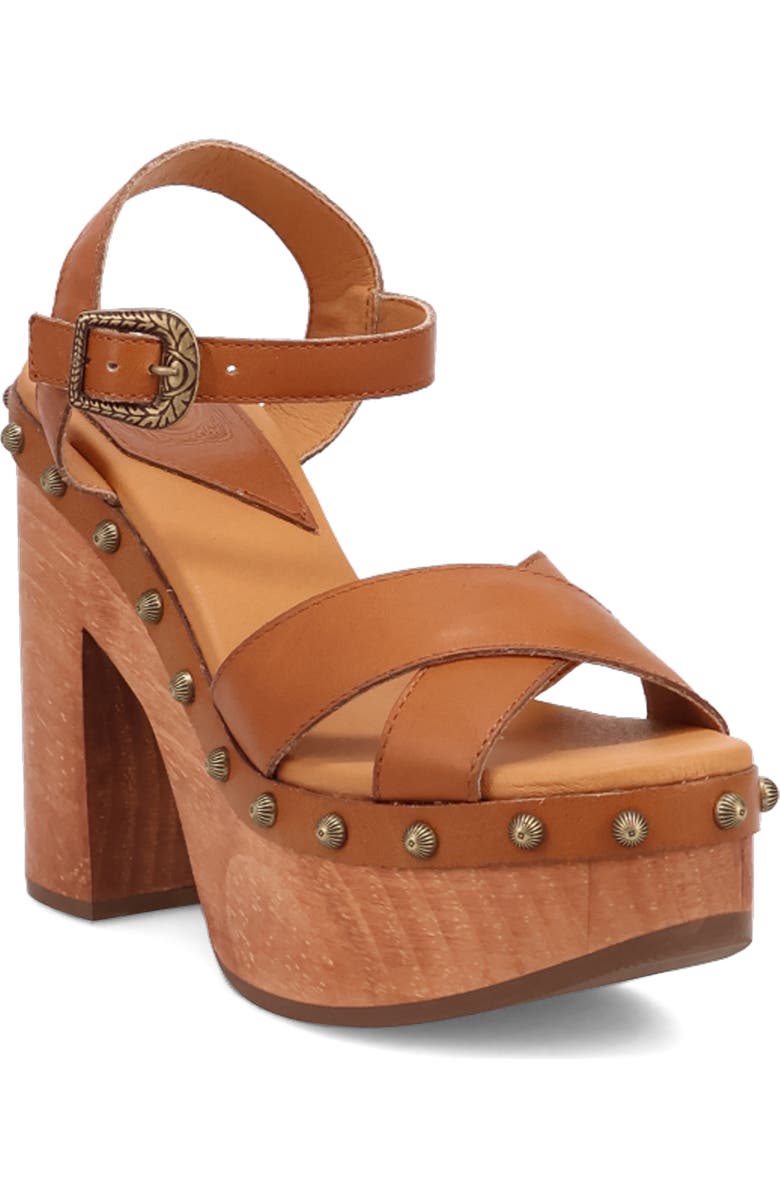 Dingo Lotus Ankle Strap Platform Sandal, Main, color, Tan