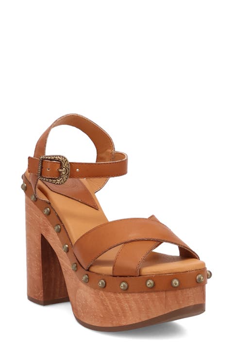 Lotus Ankle Strap Platform Sandal (Women)