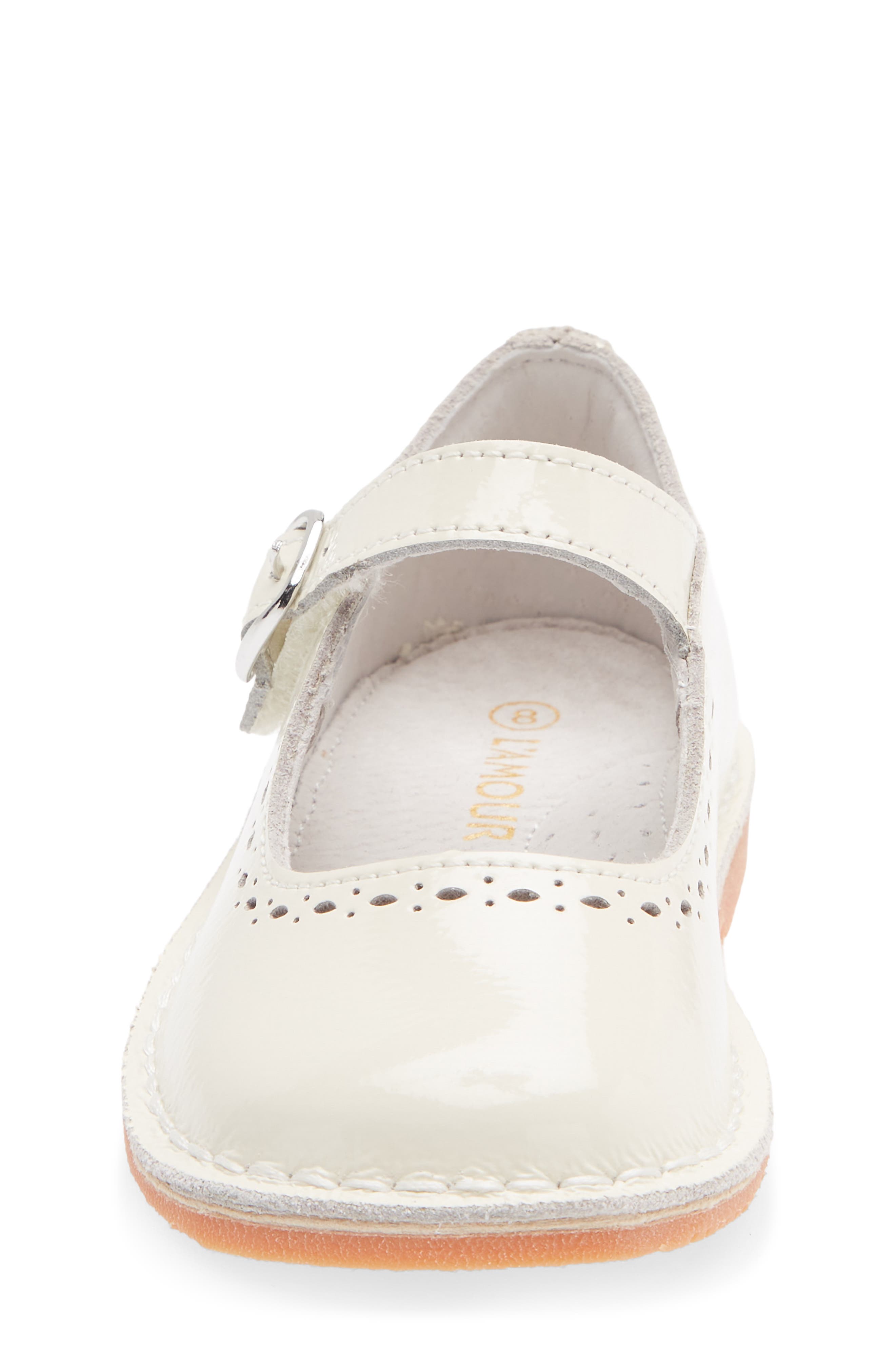 L'AMOUR Kids' Alina Mary Jane Flat, Alternate, color, Patent Ivory
