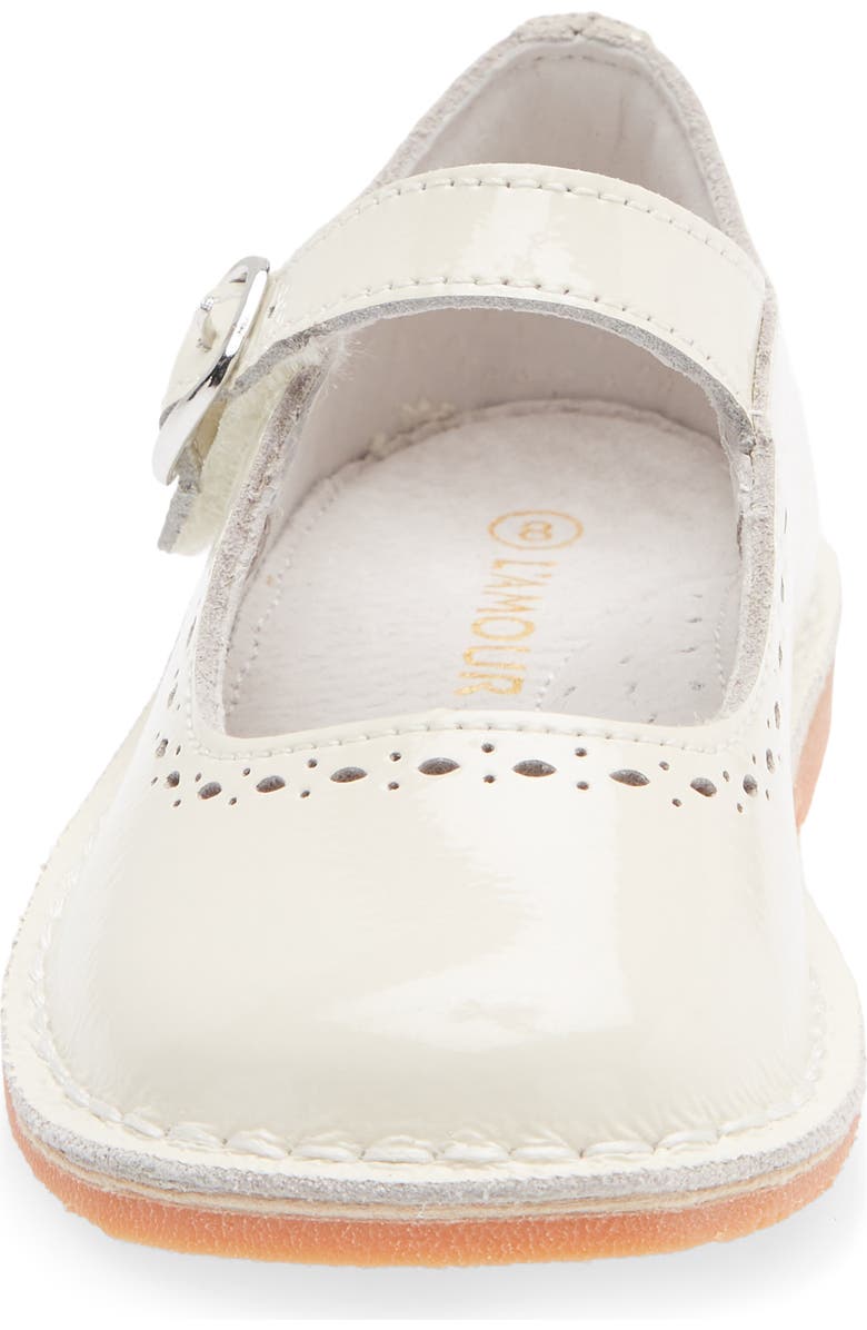 L'AMOUR Kids' Alina Mary Jane Flat, Alternate, color, Patent Ivory