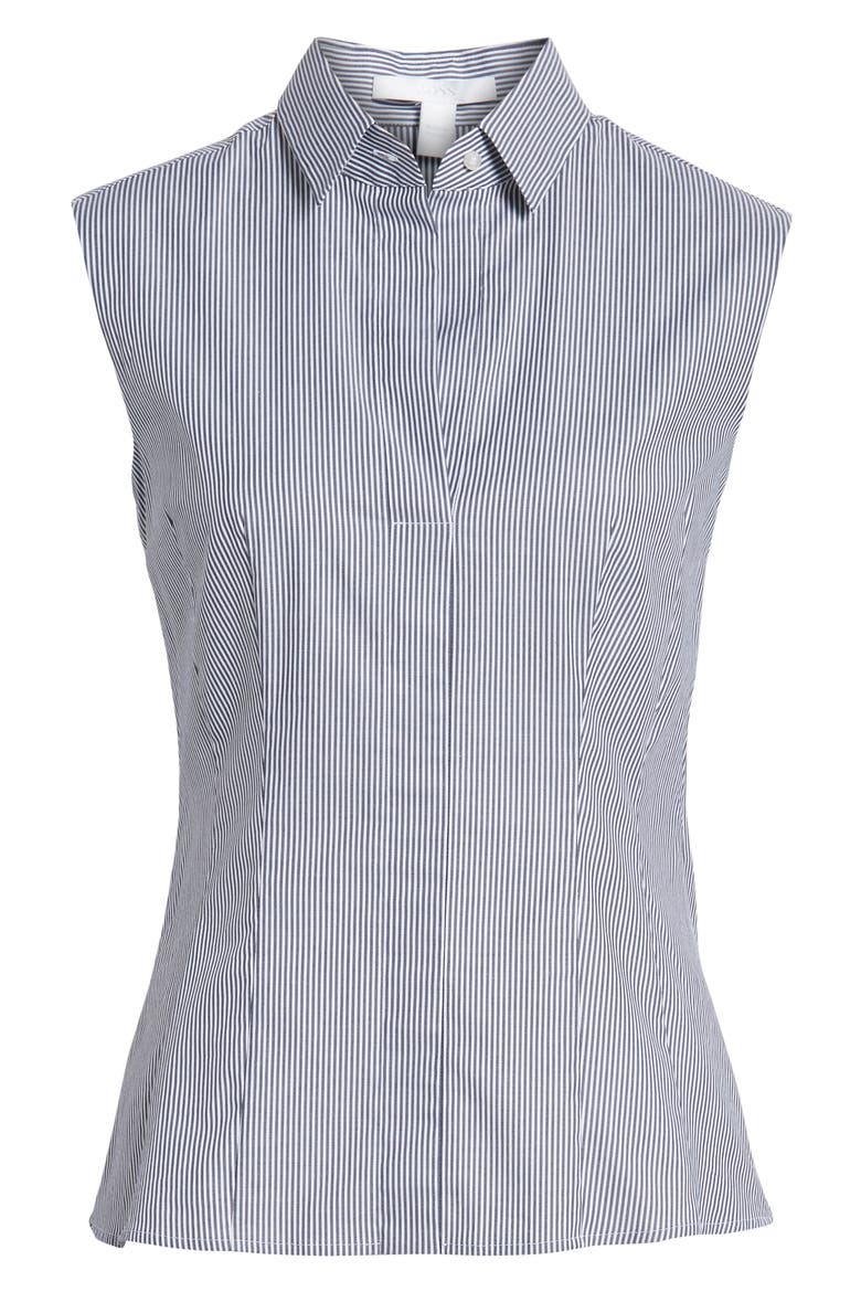 Bashiva Stripe Stretch Poplin Shirt, Alternate, color, NAVY FANTASY