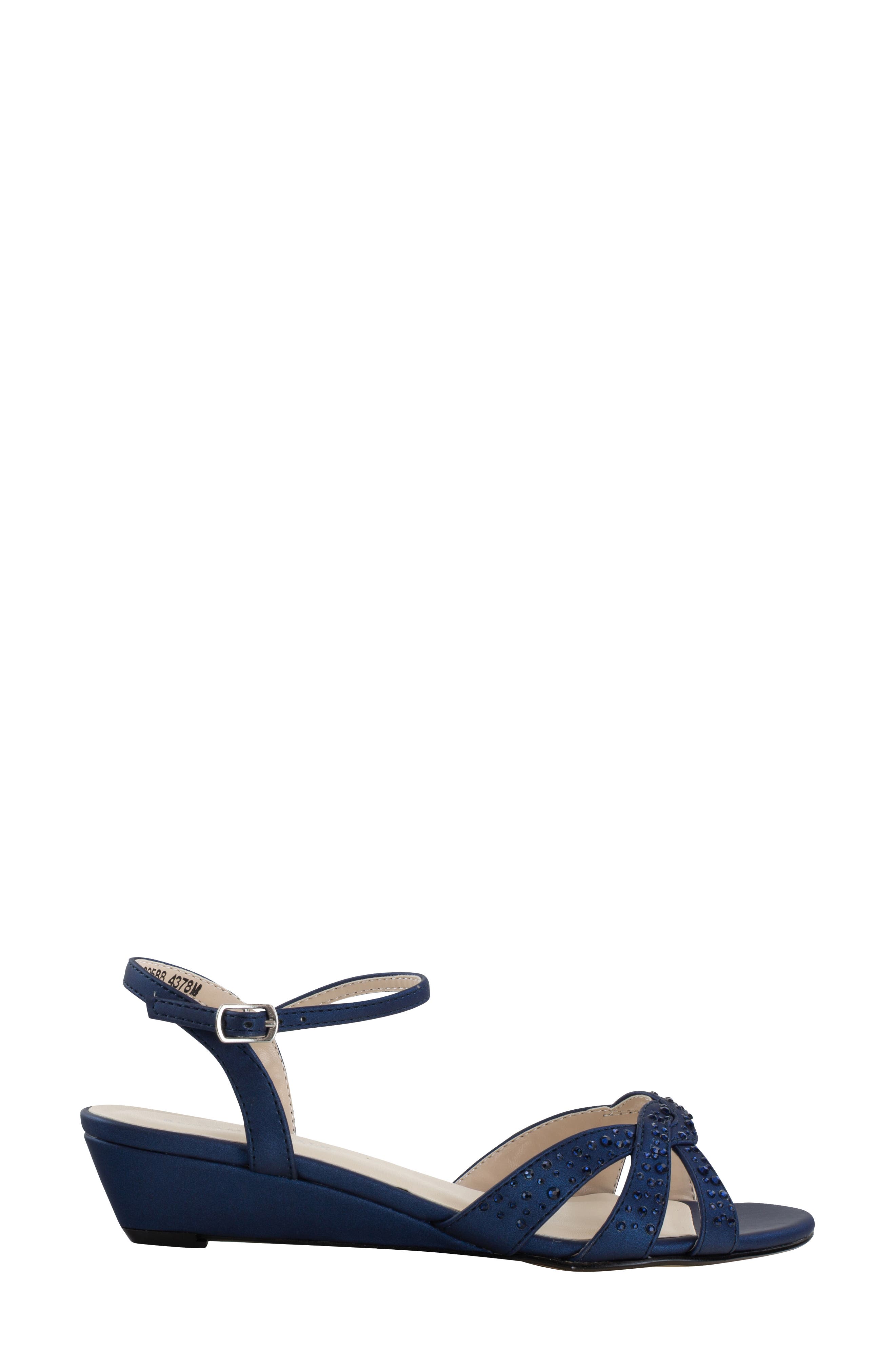 Lena Wedge Sandal, Alternate, color, NAVY