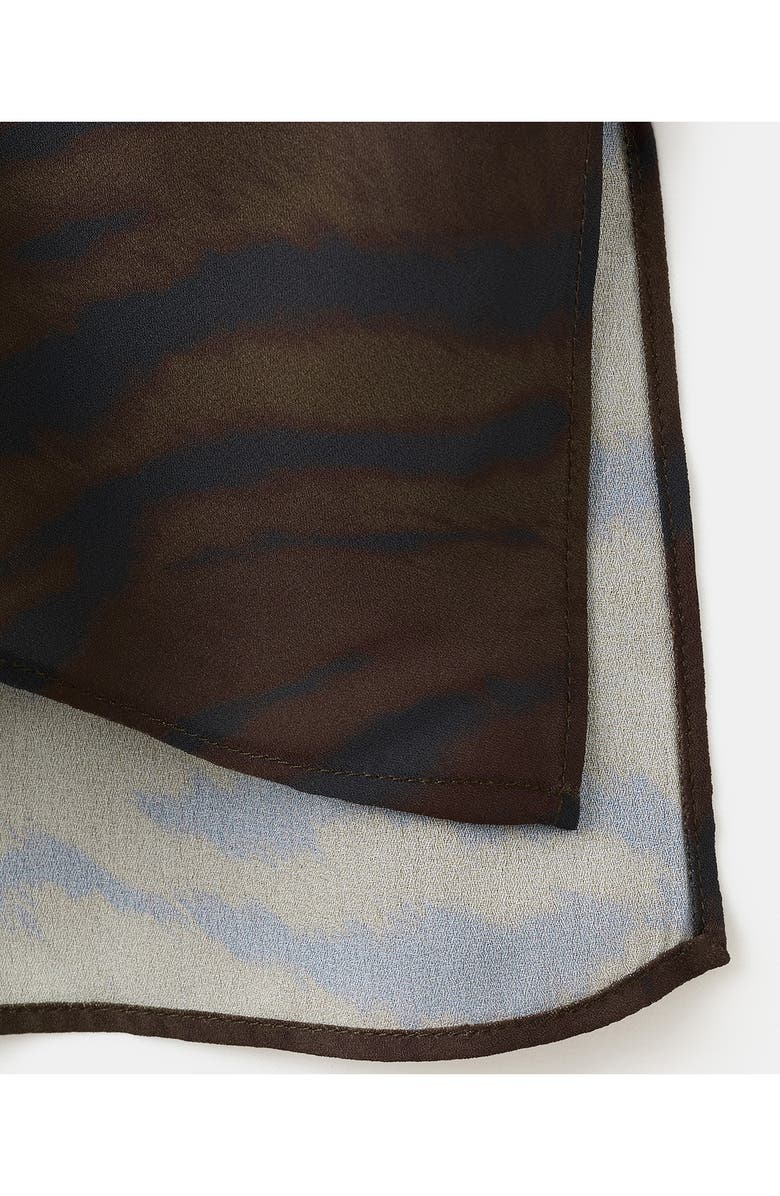 MANGO Draped Cowl Neck Top, Alternate, color, Brown