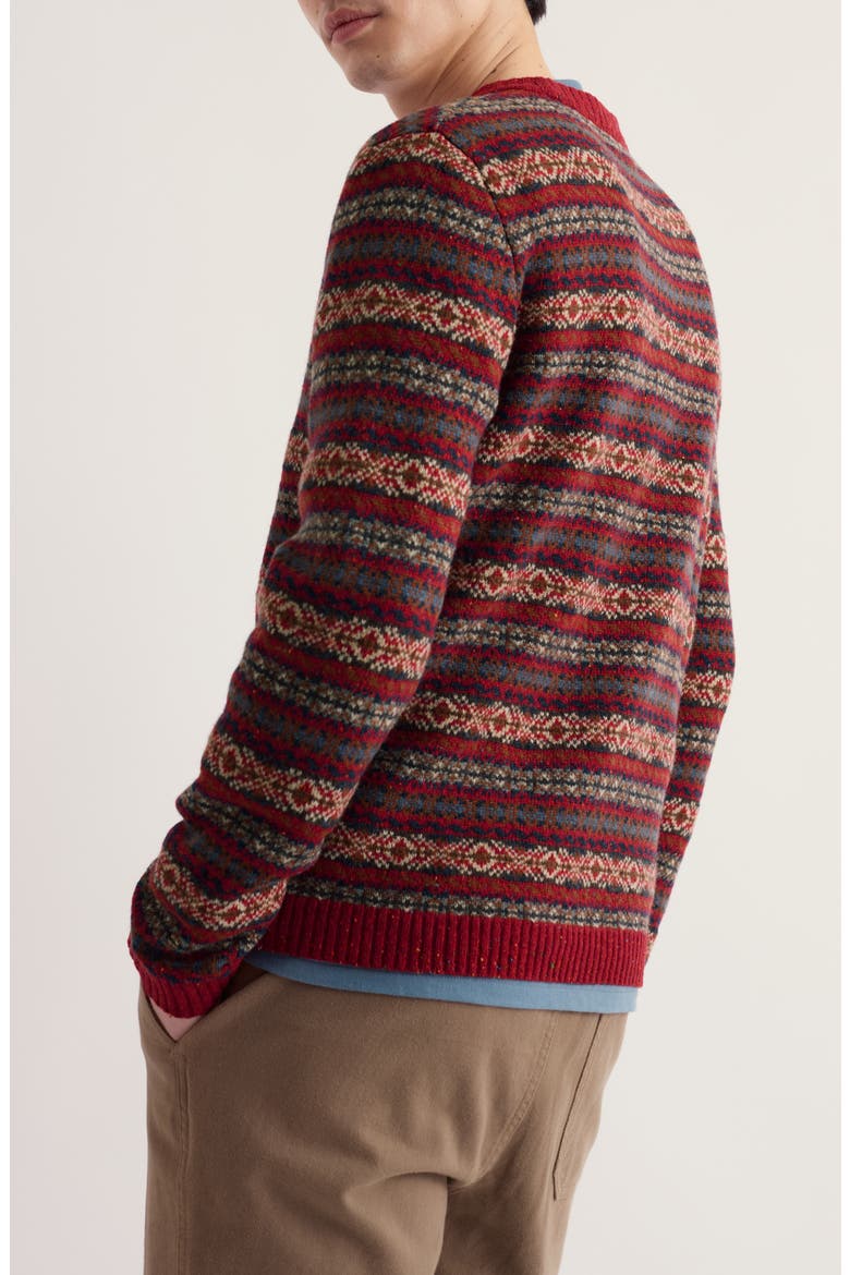 Carracks Fair Isle Wool Blend Crewneck Sweater, Alternate, color, EWIN DARK CINNAMON