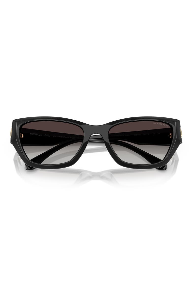 56mm Geometric Sunglasses, Alternate, color, BLACK / DARK GREY GRADIENT