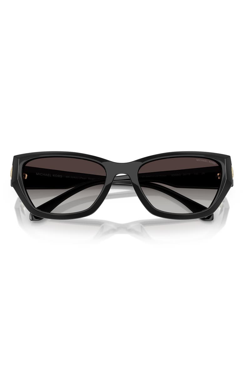 Michael Kors 56mm Geometric Sunglasses, Alternate, color, Black / Dark Grey Gradient