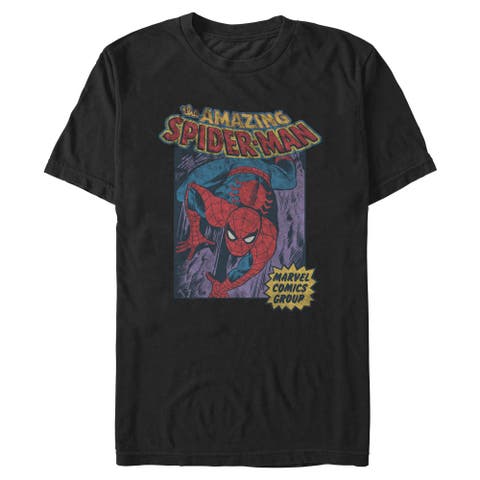 Men's Distressed Amazing Spider Short Sleeve Graphic T-Shirt