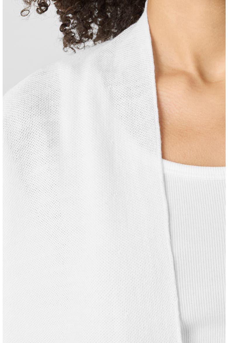 Organic Linen Blend Open Front Cardigan, Alternate, color, WHITE