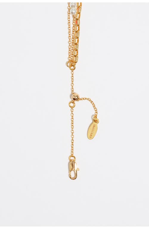 Bimba Y Lola Triple-layer Chain Heart Crystals Necklace In Gold