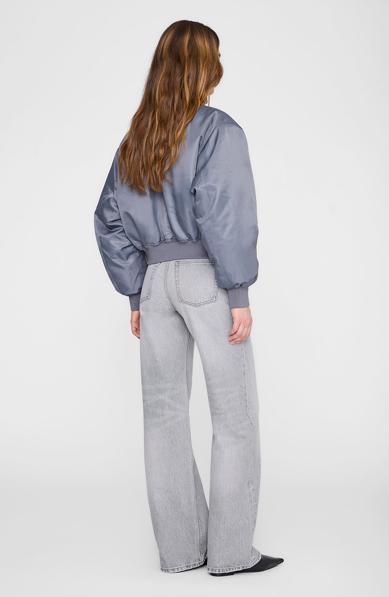 ANINE BING Cropped Leon Bomber Jacket, Alternate, color, Dark Grey