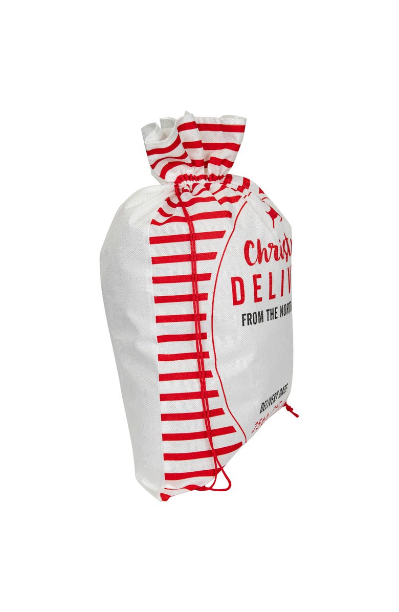 Northlight Striped Christmas Delivery Tied Gift Sack - 27.25" - White and Red, Alternate, color, 