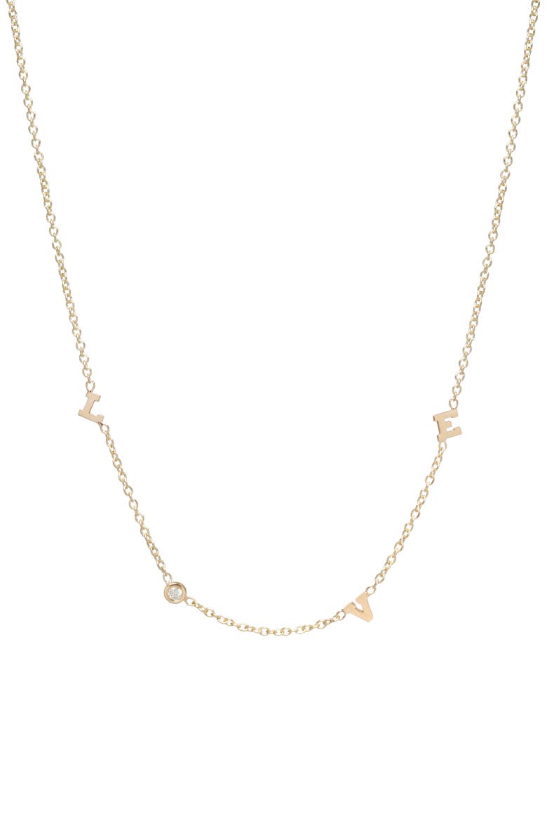 Zoë Chicco Itty Bitty Love Diamond Necklace, Alternate, color, 