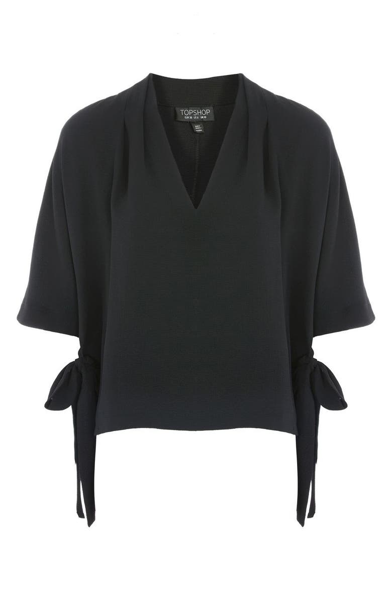 Topshop Side Tie Blouse, Alternate, color, 
