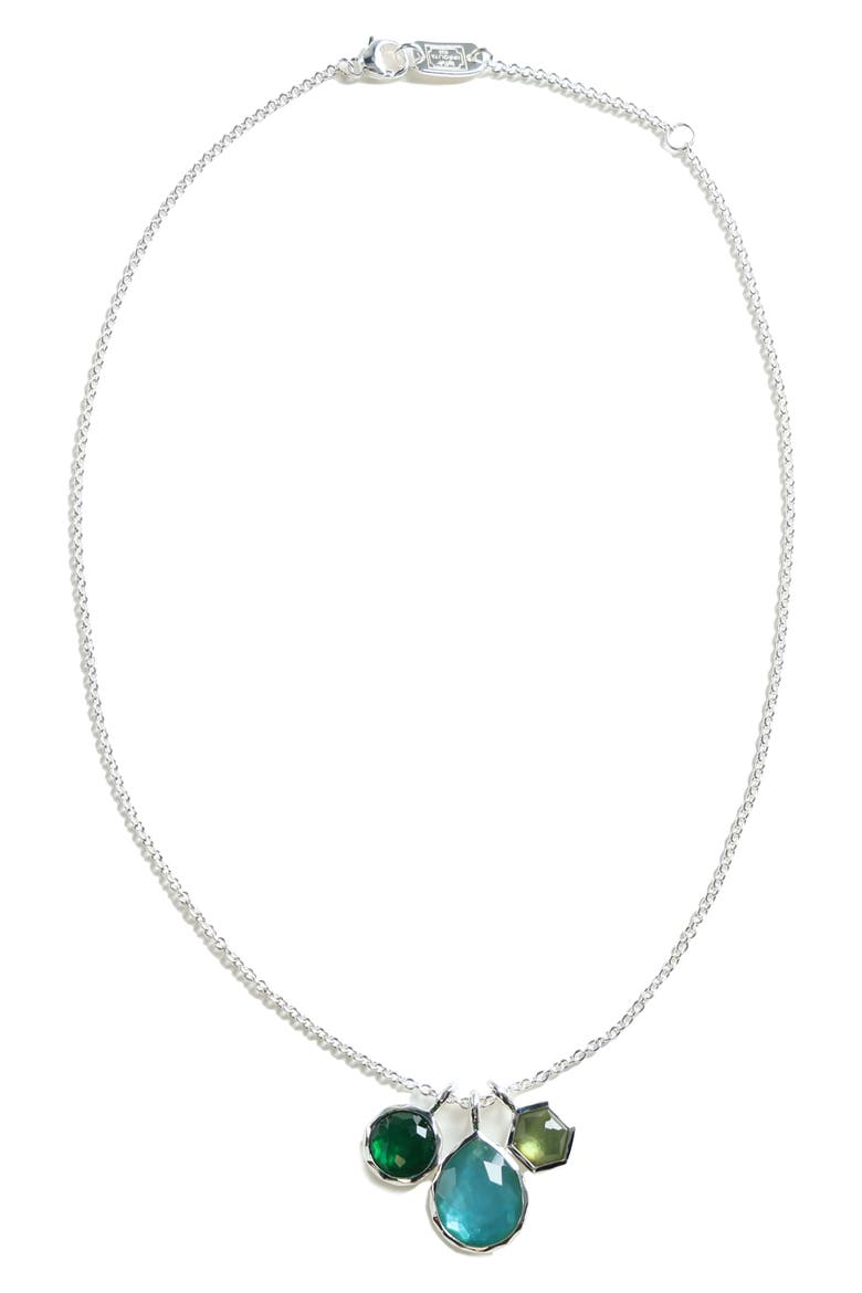 Wonderland 3-Stone Charm Necklace, Main, color, SMERALDO