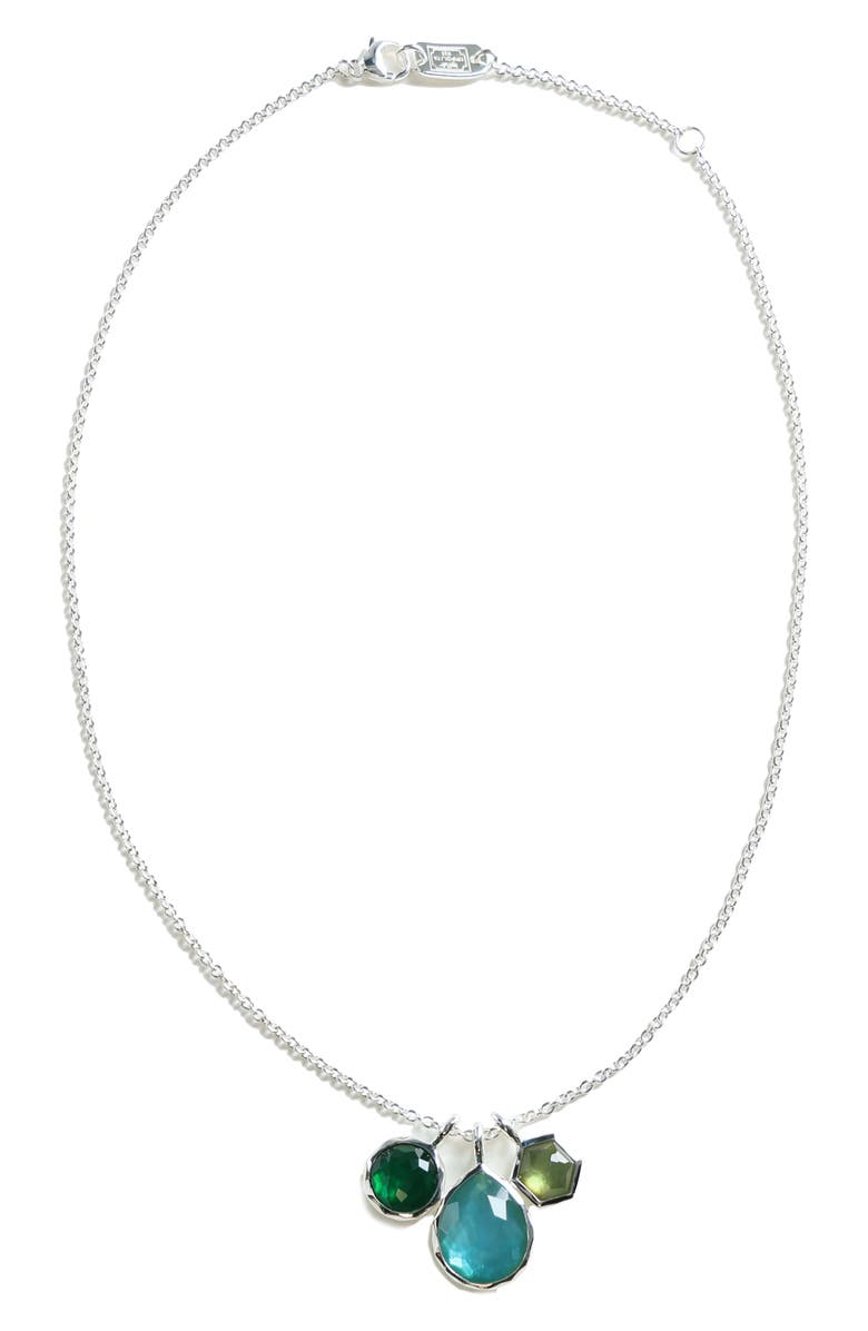 Ippolita Wonderland 3-Stone Charm Necklace, Main, color, Smeraldo