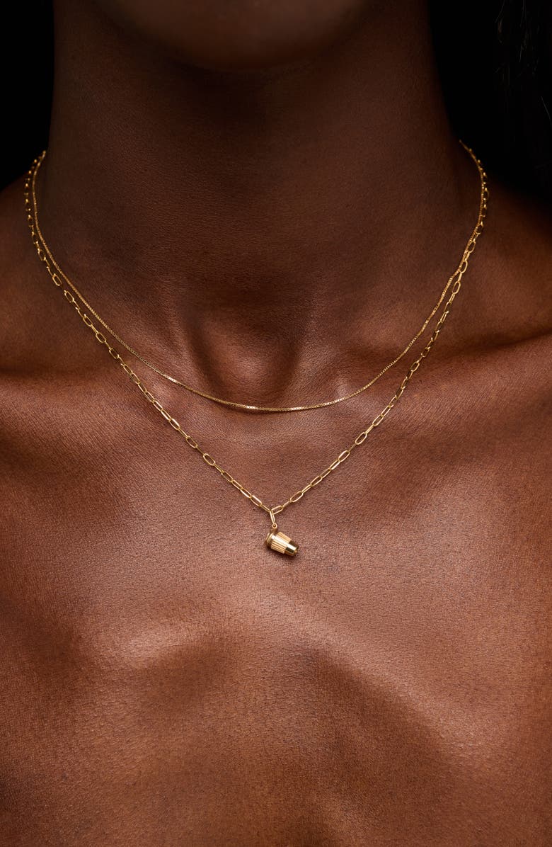 Ana Luisa Solid Yellow Gold - Coffee Charm Necklace, Alternate, color, 