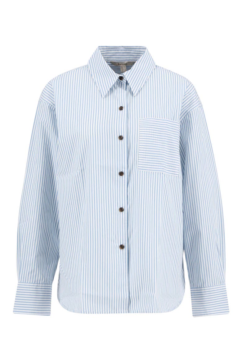 Polly Stripe Button-Up Shirt, Alternate, color, CHAMBRAY STRIPE