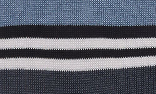 Bugatchi Stripe Mercerized Cotton Blend Dress Socks In Black