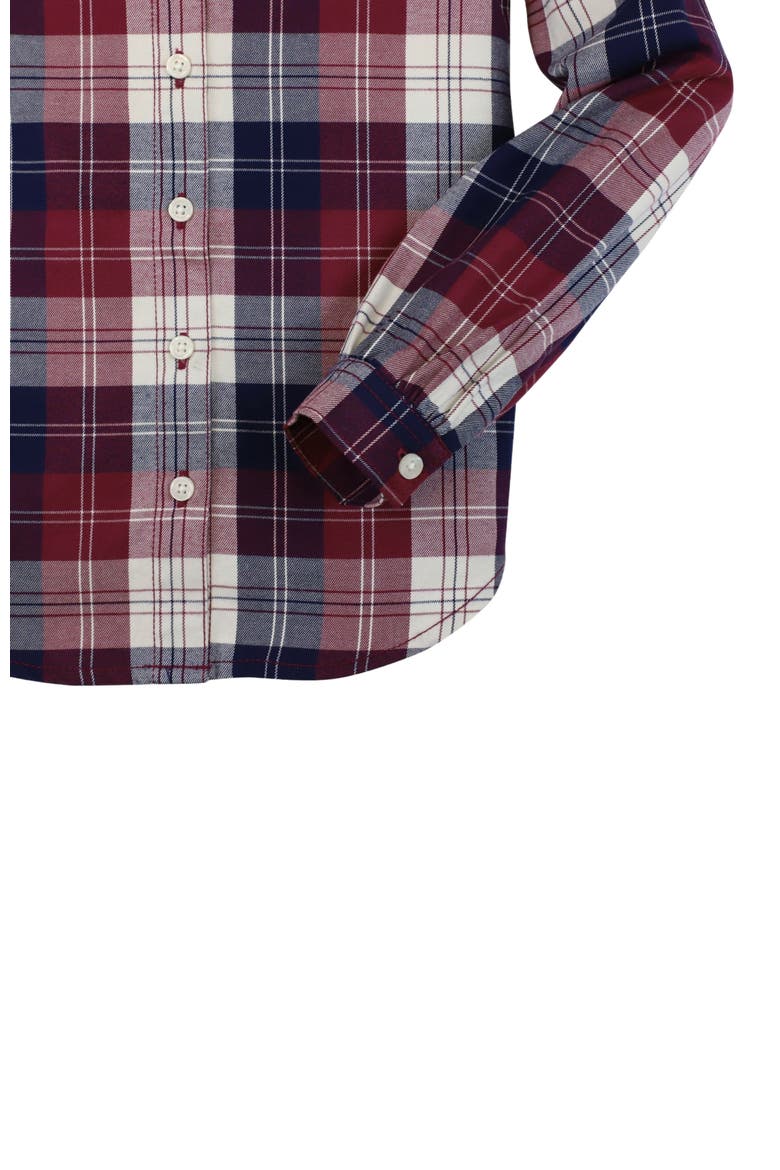 Baby Girls' Ruffle Collar Shirt, Infant, Alternate, color, Berry Tartan