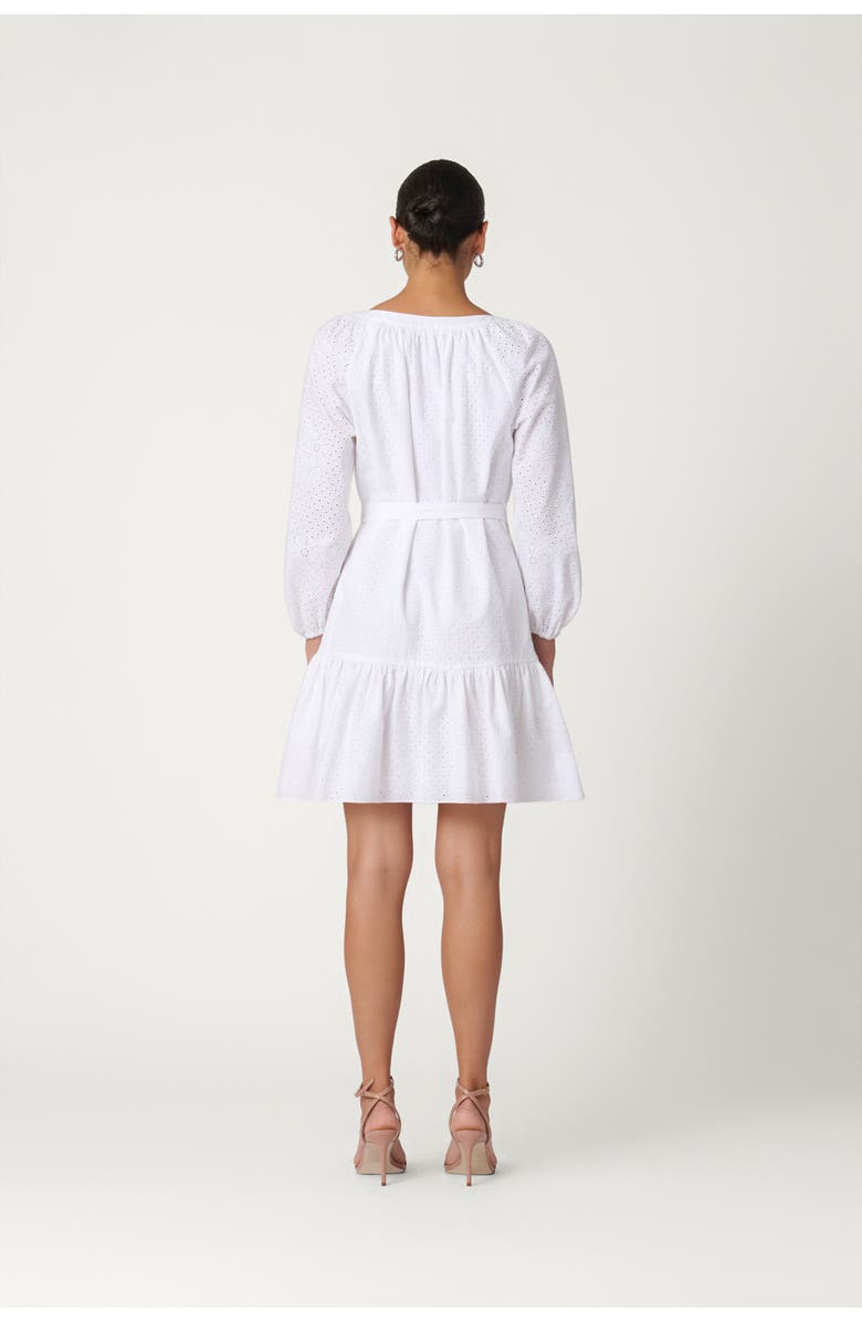 Shoshanna Classic Cotton Eylet Andi Dress, Alternate, color, Optic