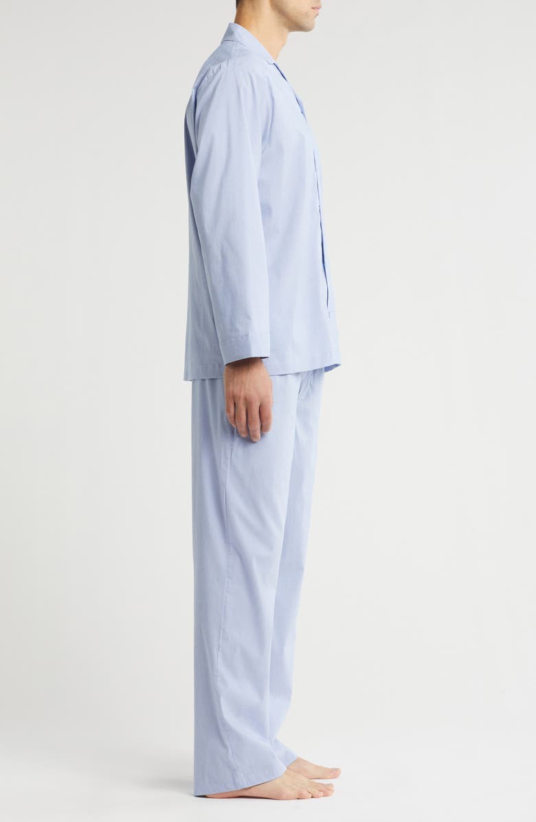 Nordstrom Plaid Poplin Pajamas, Alternate, color, Blue Chambray