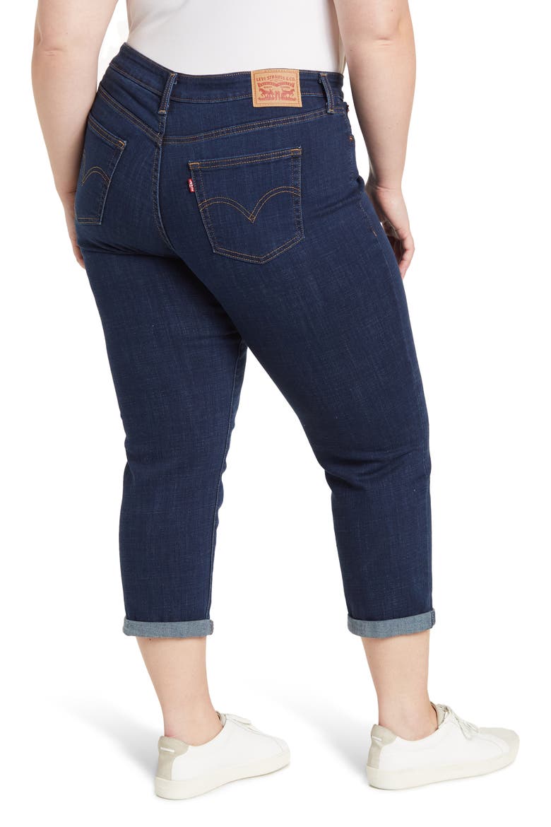 Plus Boyfriend Jeans, Alternate, color, COBALT LAYER PLUS