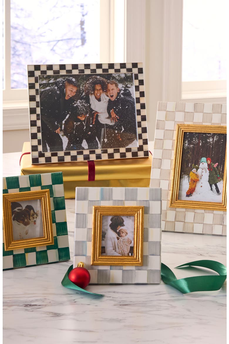 Sterling Check Enameled Steel 2.5 x 3-Inch Picture Frame, Alternate, color, STERLING