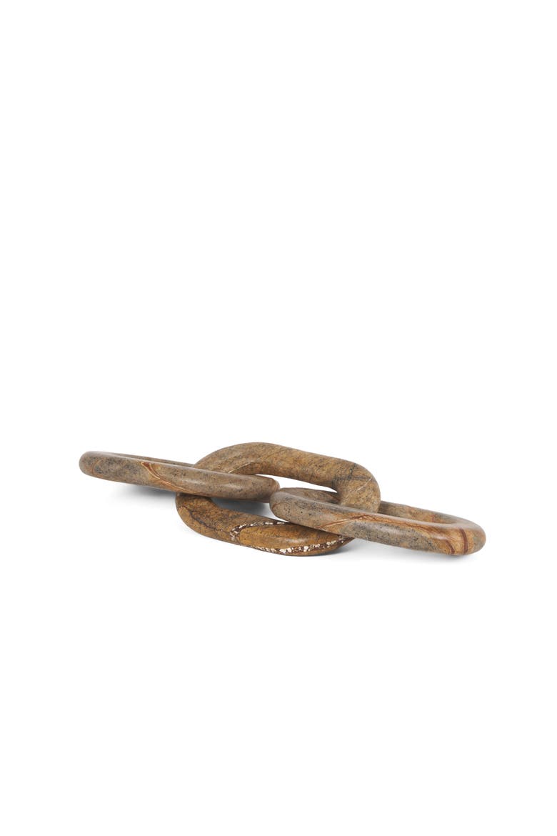 Reinir Marble Chain Link Decorative Object, Main, color, Brown