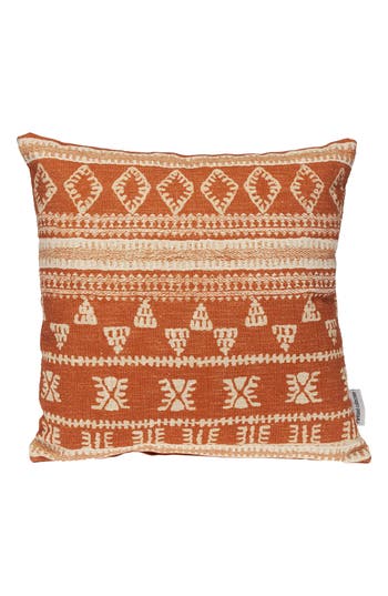 Parkland Collection Geometric Cotton Accent Pillow In Orange