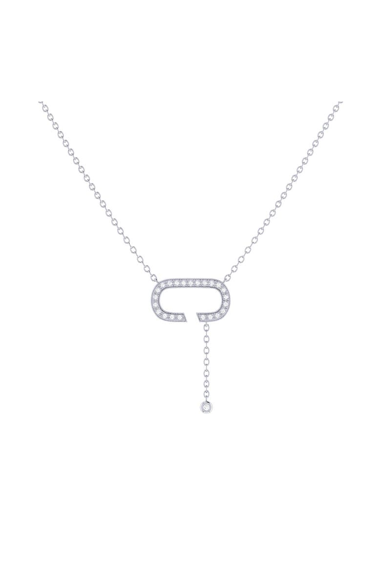 LuvMyJewelry Celia C Sterling Silver Diamond Lariat Necklace, Main, color, 