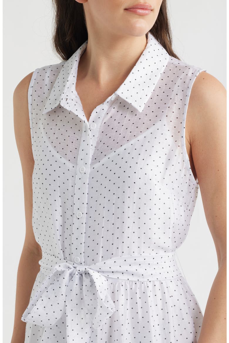 Polka Dot Midi Shirtdress, Alternate, color, BRIGHT WHITE