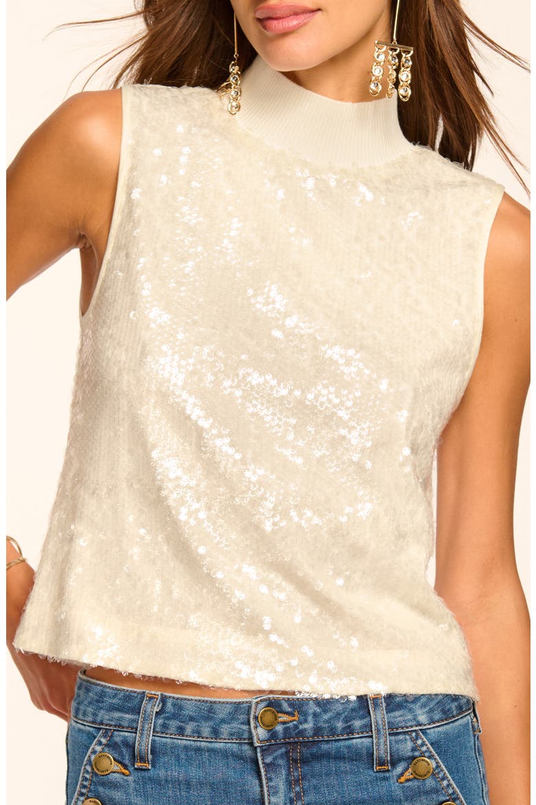 Cellina Sequin Sleeveless Top, Alternate, color, WINTER WHITE SEQUIN